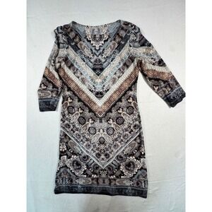 Unbranded Paisley Boho Sheath Dress Womens Medium Multi Color V-Neck